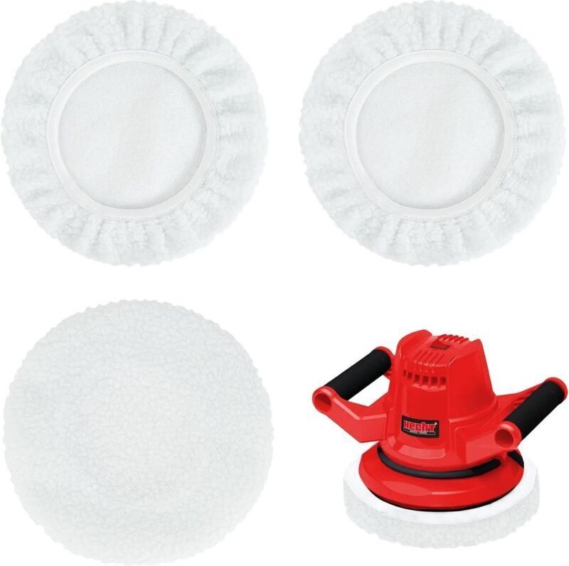 Set mit 3 Polierpads aus Lammwolle, Polierpads, (Ø 225 mm, Zubehör für Exzenterschleifer)