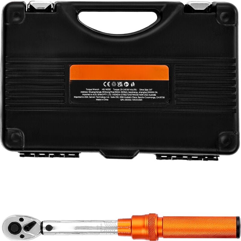 Thumbnail - Klick-Drehmomentschlüssel mit 1/4 Zoll Antrieb 2,3–27,1 N.m, Zweiwege-Werkzeug mit Verlängerungsstangen & Bohrer, 72 Zäh...