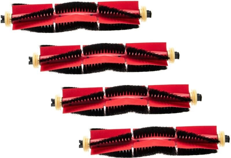 4x Rundbürste Bürstenset kompatibel mit Xiaomi Xiaowa C10, E20, E25, E35 Saugroboter - Rollenbürste, Hauptbürste - Vhbw