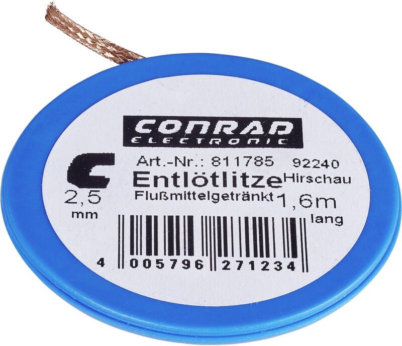 CE - 907102 Entlötlitze Länge 1.6 m Breite 2.5 mm Spender