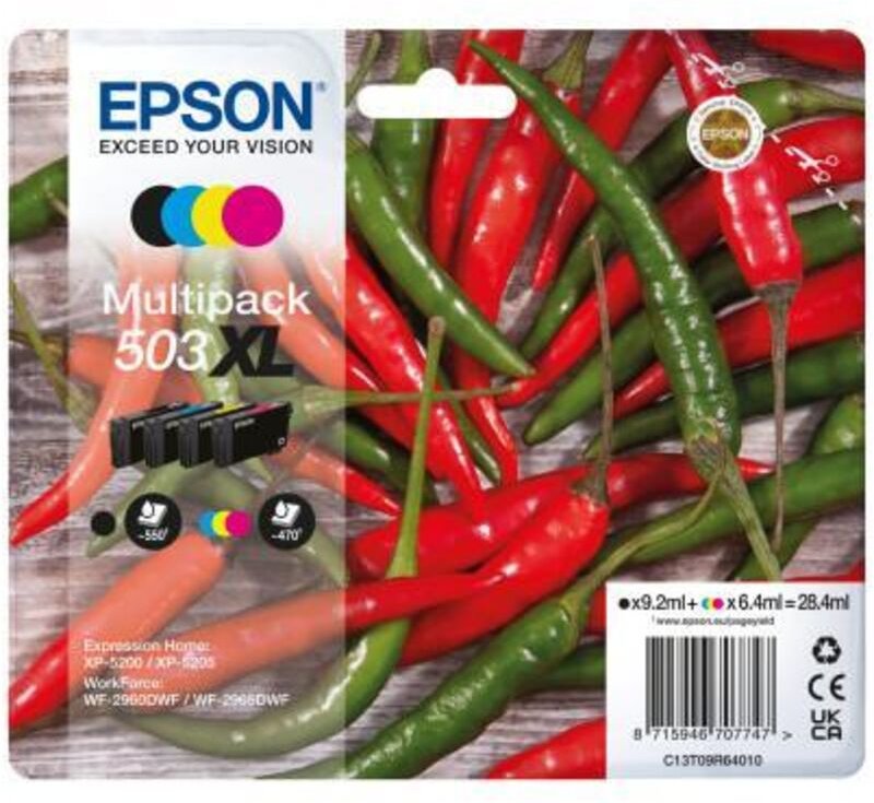 Thumbnail - Epson 503XL Druckerpatrone 4 Stück(e) Original Hohe (XL-) Ausbeute Schwarz, Cyan, Magenta, Gelb