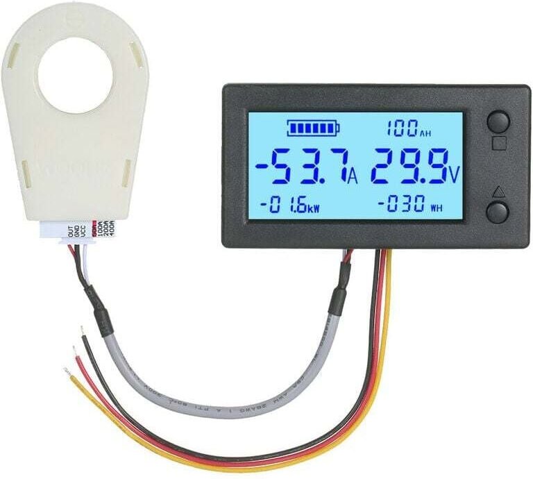Digitales Voltmeter DC 5 V 90 V, Amperemeter, Batteriekapazität, elektrischer Energiemonitor, 5-in-1-Spannung, Amperemet...