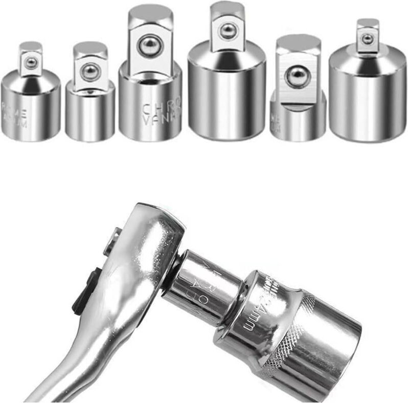 Steckschlüsseladapter, 6-teiliges Ratschenadapter-Set 1/4' auf 3/8', 3/8' auf 1/4', 3/8' auf 1/2', 1/2' auf 3/8', 1/2' a...