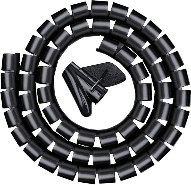 3,0 m Kabelkanal, flexibles Spiralkabelmanagement fürs Büro, Spiralkabelmanagement für 20 mm Kabel, schwarz