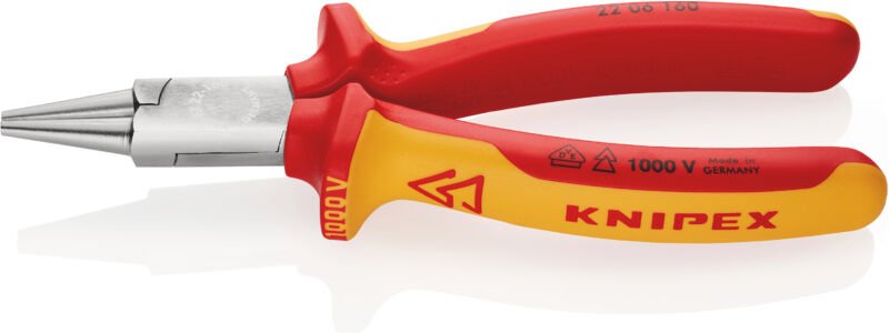 VDE-Rundzange din 5745 mit kurzen, runden Backen Länge 160 mm - Knipex