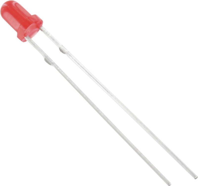 Thumbnail - 1577379 led bedrahtet Rot Rund 3 mm 125 mcd 60 ° 20 mA - Tru Components