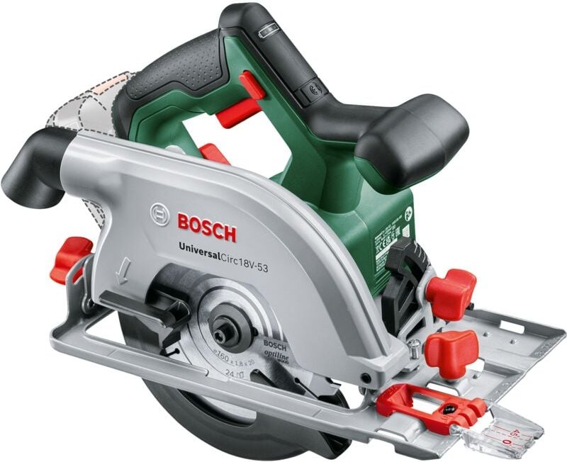 Bosch - Akku-Kreissäge UniversalCirc 18V-53 (max. Schnitttiefe 53 mm, 18 v System, ohne Akku)