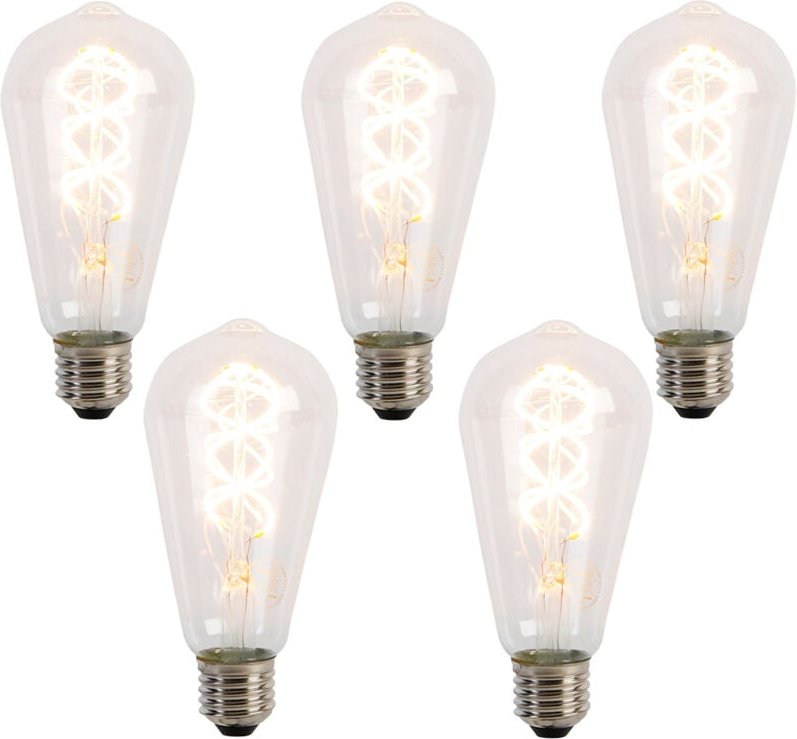 Luedd - 5er-Set E27 led Spiral Filament Glühbirnen ST64 5W 400 lm 2200K