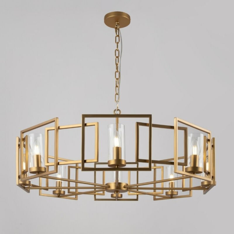 Bowi Zylindrische Decken-Pendelleuchte Gold, 8-flammig, E14