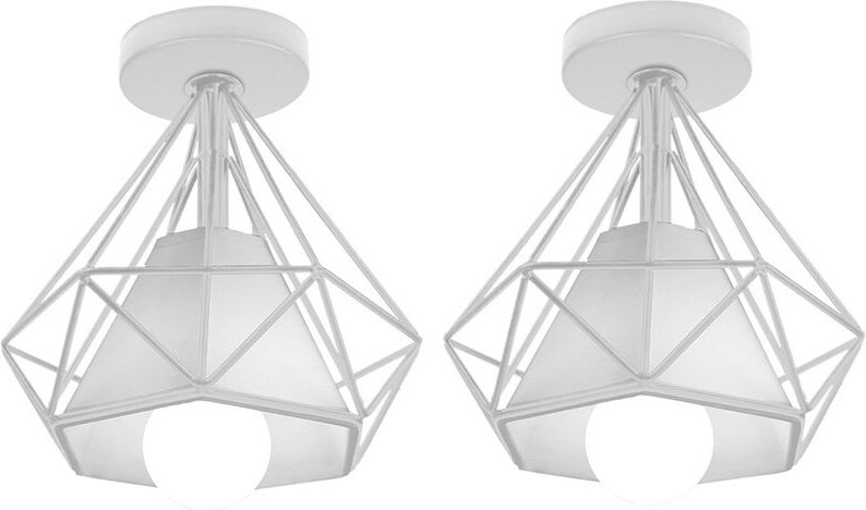 Deckleuchte Diamant Vintage Industriell Stil Deckenlampe mit Ø20cm Lampenschirm Innen E27 Fassung für Wohnzimmer Schlafz...