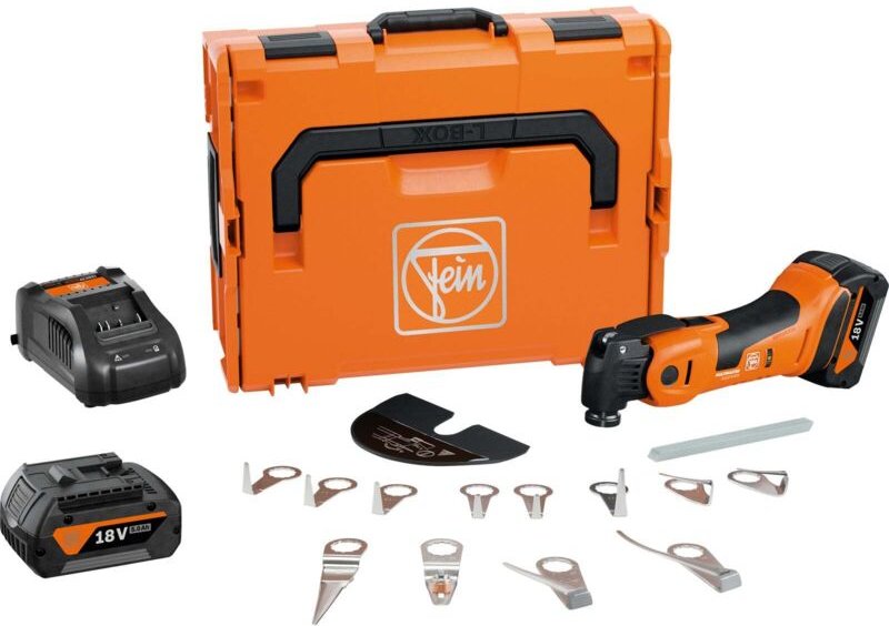 Akku-MultiMaster amm 700-1.7Q as 18 v / 2x 5,0 Ah Akku + Ladegerät inkl. Zubehör im Koffer - 71293762000 - Fein