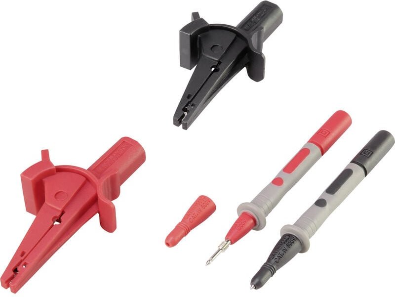 Thumbnail - Voltcraft - MSS-103 Krokodilklemmen-Set Buchse 4 mm cat iii 1000 v, cat iv 600 v Schwarz, Rot 1 Set