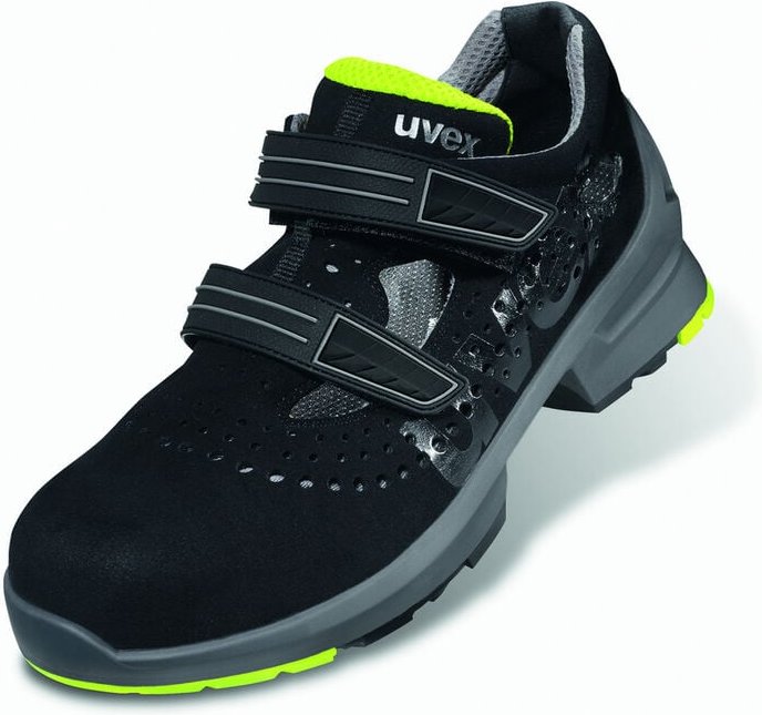 UVEX 1 Sicherheits-Sandale gelocht Gr. 39 W11 S1 ESD SR schwarz/gelb 8542.8