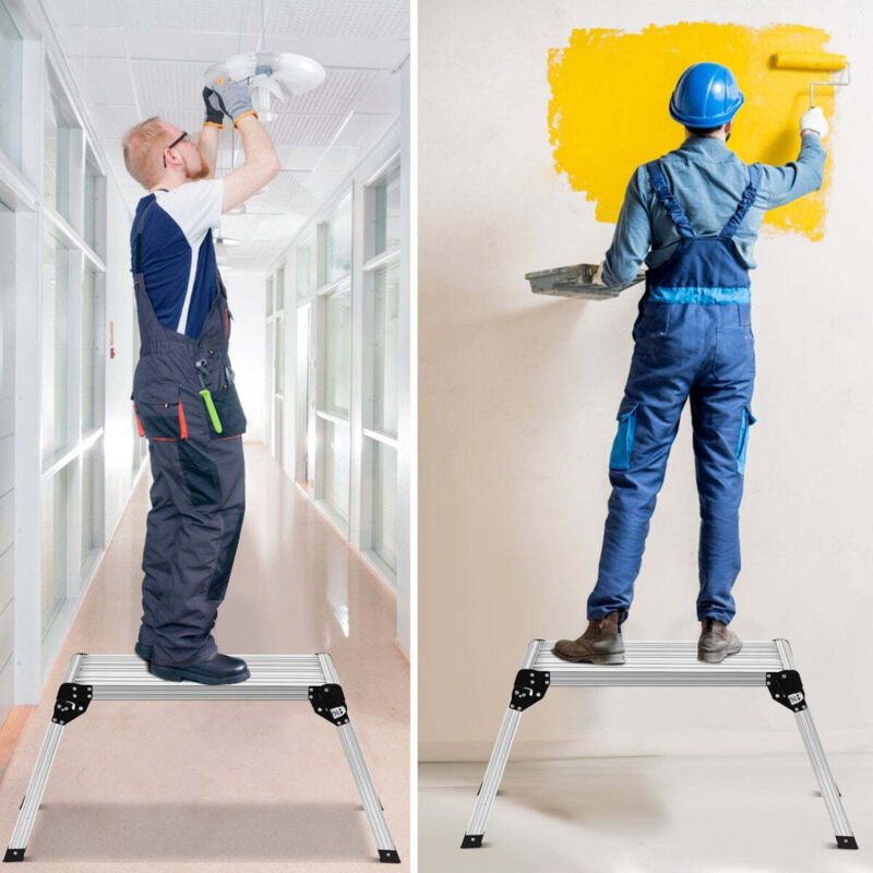 Northix - Aluminiumplattform klappbare werkbank trittleiter arbeitsbuhne 150 kg