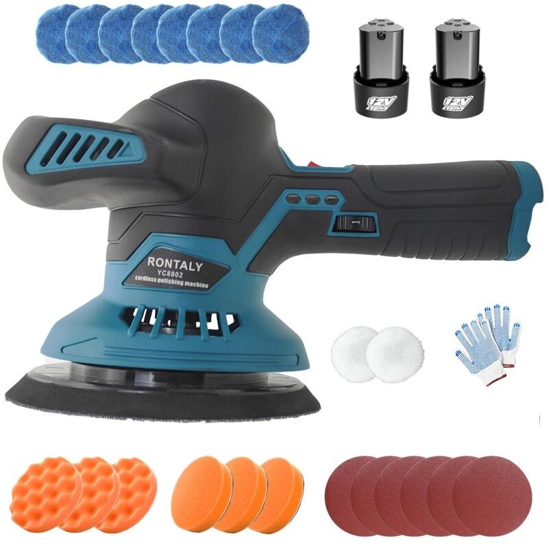 Autopoliermaschine und Waschanlage, 700 W, variable Höchstgeschwindigkeit 6000 U/min, 22 Schleifscheiben zum Polieren vo...