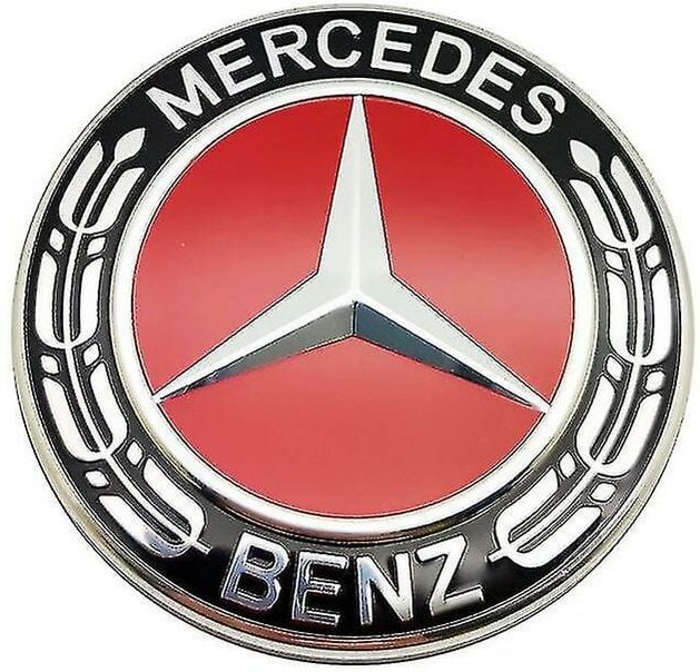 2 Stück Mercedes-Radkappen, 75 mm / 2,95 Zoll Mercedes-Radkappen (rot)