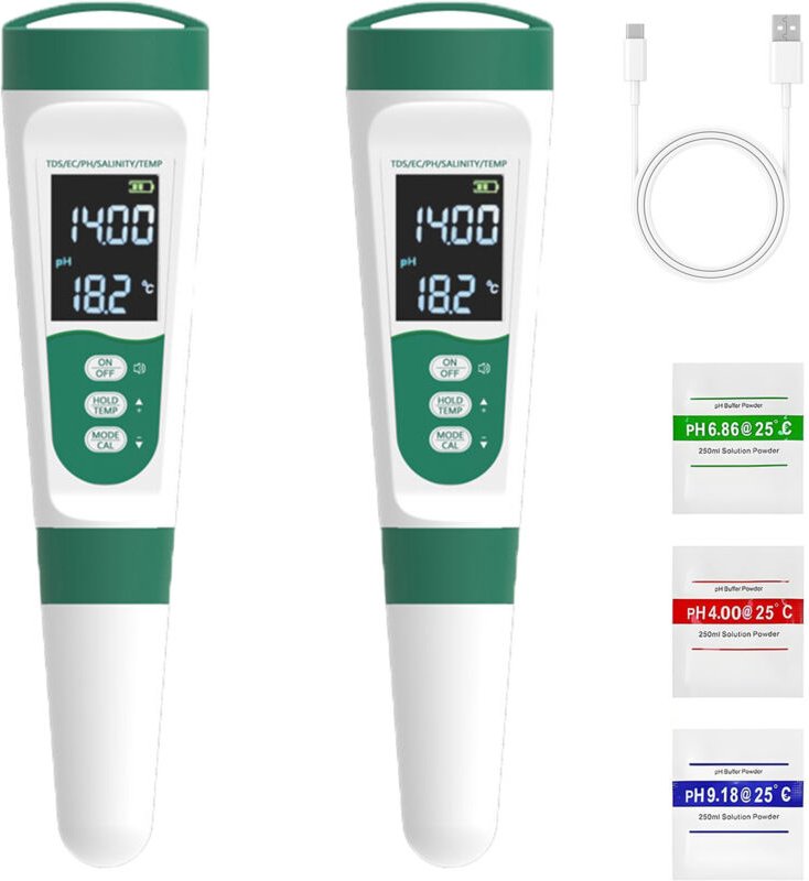 Wiederaufladbares, zweiteiliges Wasserqualitätsmessgerät mit Sprachfunktion und hochpräzisem pH-Meter zur Messung von pH...