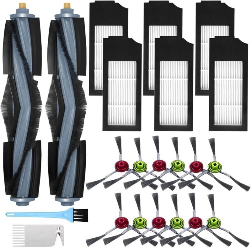 Passendes Zubehör für Ecovacs Deebot X1 Omni / X1 e Omni / X1 Turbo / X1 / X1 Plus Staubsauger, 2 Hauptbürsten, 12 Seite...