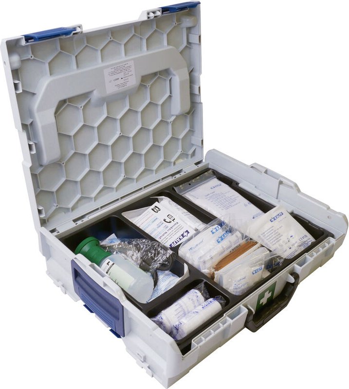 GOTOOLS Betriebs-Verbandkasten in L-BOXX Gr. 1 inkl. Augenspülflasche DIN 13157