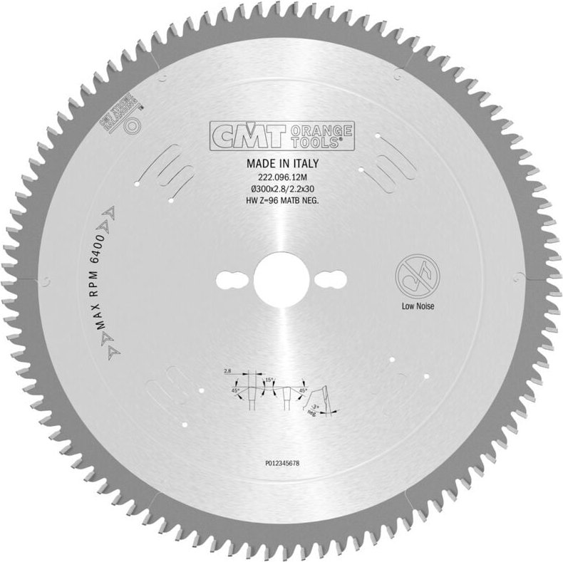222.080.10M BLADE X PLEXIGLAS-PLASTIC HW 250x2.8/2.2x30 Z80 MATB NEG
