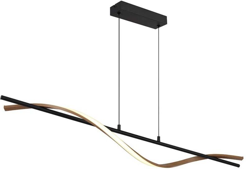 LED Hängeleuchte Pendelleuchte Deckenleuchte Metall schwarz Holzoptik L 115 cm