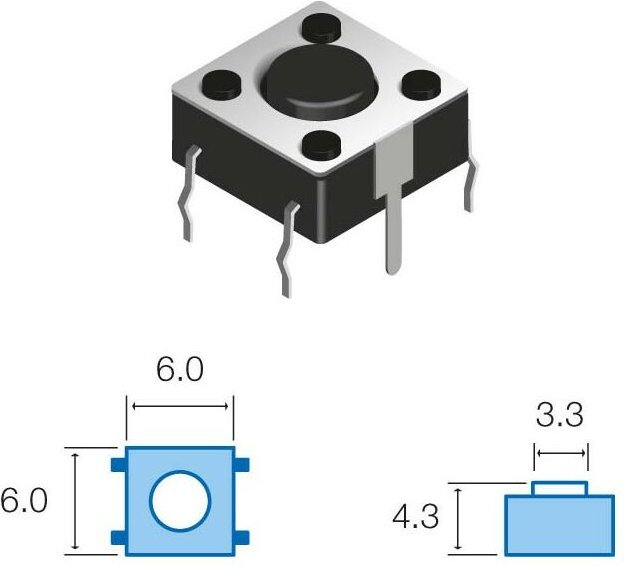 SW063 Drucktaster Touch L: 4,3mm HST0232 C/TT