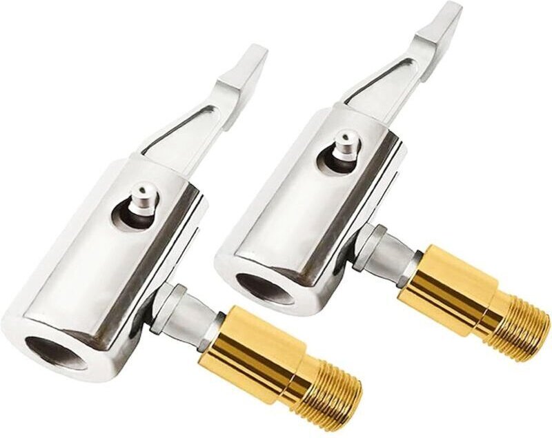 Set aus 2 Autoluftpumpen mit Reifenklemme, Gewindedüsenadapter, Reifenventilhebelanschluss und tragbarer Reifenfülldüse ...
