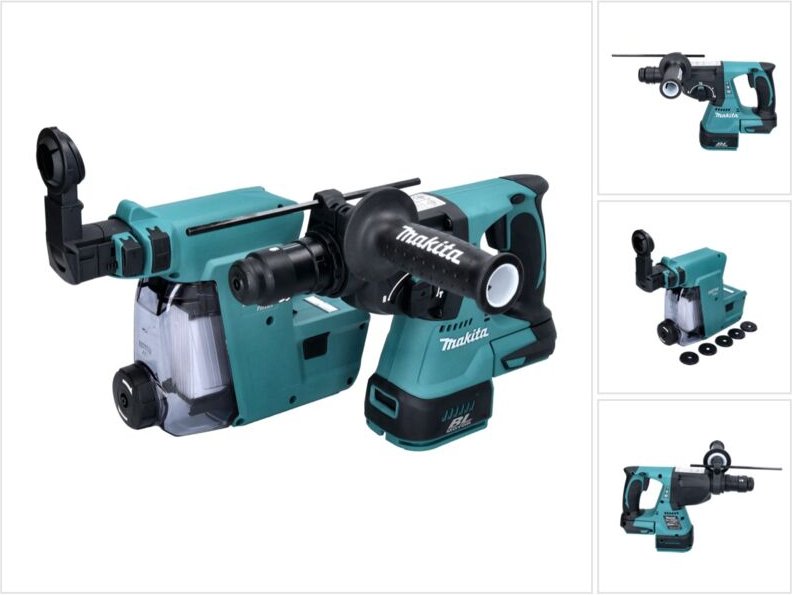 Makita DHR 243 ZW Akku Bohrhammer 18 V Brushless + Staubabsaugung - ohne Akku, ohne Ladegerät