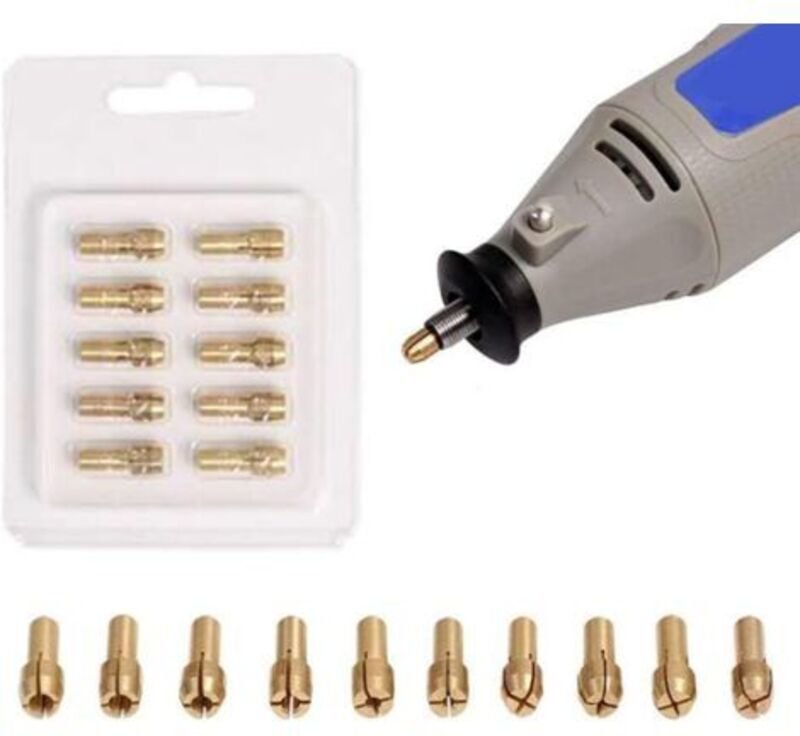 10 Stück Präzisions-Messing-Spannzangen, 0,5-3,2 mm, für Bohrmaschinen – Rotationswerkzeuge für Elektrofutter