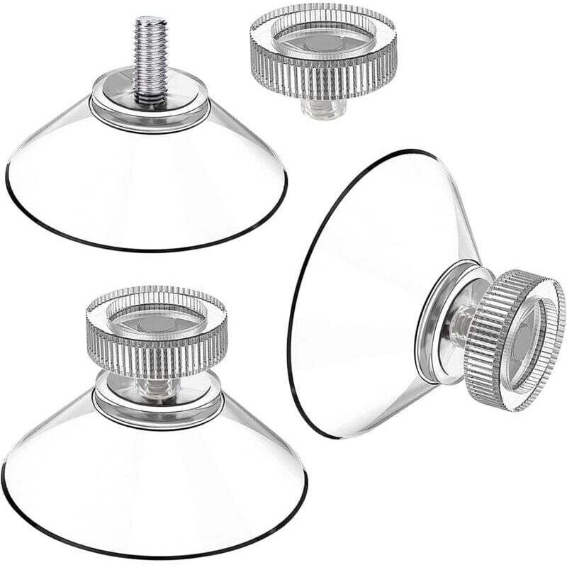 Saugnapf-Set mit 25 Saugnäpfen ø 40 mm M4 - Transparente Saugnäpfe mit Rändelmutter - Ymyny