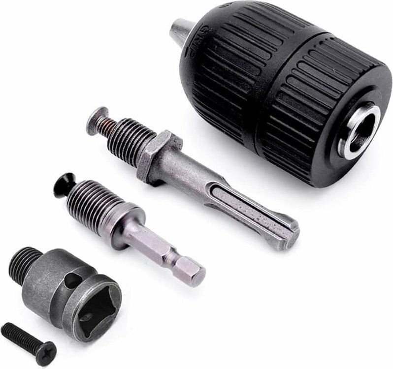 Schnellspannbohrfutter 2-13mm 1/2' x 20UNF mit 1/4 hex, 3/8' sds Plus, Schlagschraubern Adapter, Schnellspann Schlüssell...
