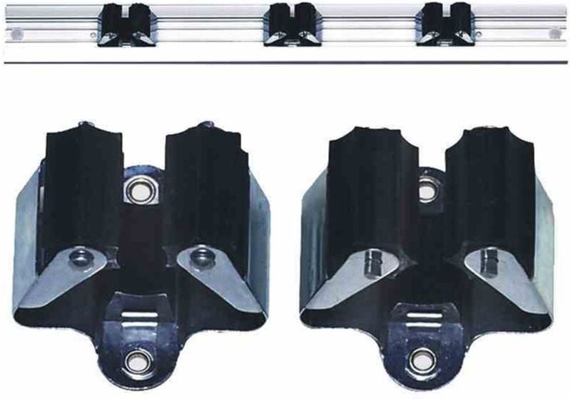 Prax Gerätehalter 2 Stück für Geräte mit 35 mm Stieldurchmesser geeignet mit schwarzen Gummiteilen