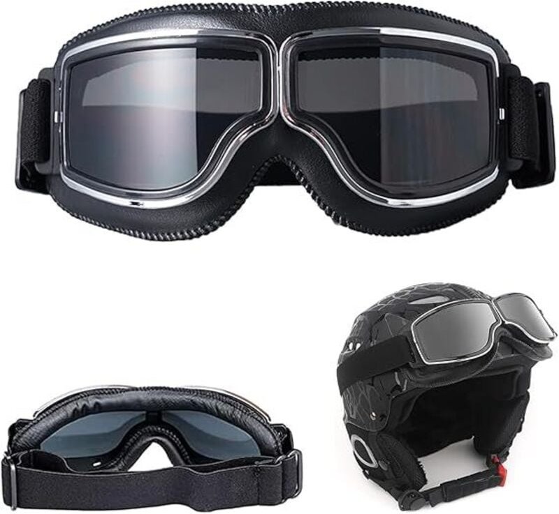 Motocross-Lünetten, PU-Motorrad-Lünetten, Retro-Piloten-Lünetten, Vintage-Motorrad-Lünetten, Retro-Sport-Lünetten für da...