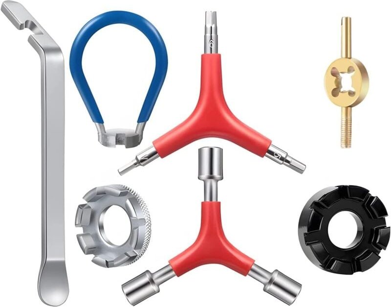 Mini-Reparaturwerkzeug für Fahrradspeichen, Speichenschlüssel, Radmitte, universeller Nippelspanner, Mini-Reparaturwerkz...