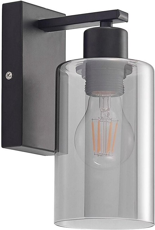 Emavi Wandleuchte mit Rauchglas - Schwarz, rauchgrau - Lindby