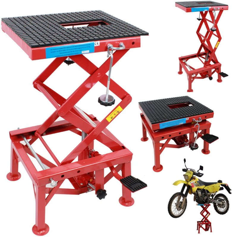 Motorradheber 135 kg Motorrad Hebebühne 340 - 870 mm Montageständer Montagebock