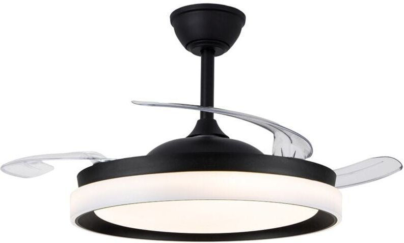 Brisa Eco Schwarzer 45W 4400Lm CCT-LED-Ventilator mit einziehbaren Flügeln