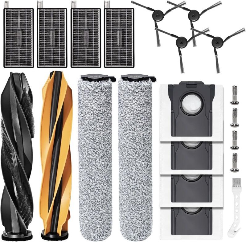 Ersatzteile für Dreame Aqua10 Ultra Roller Komplettset Staubsauger Zubehör, 2 Hauptbürsten, 2 Wischrollen, 4 Ersatzfilte...