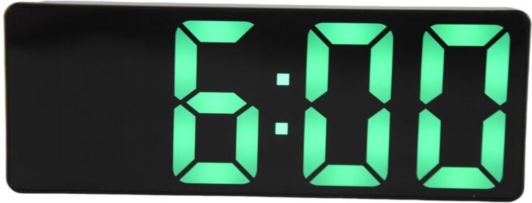 Wecker, LED-Uhr fürs Schlafzimmer, elektronischer Desktop mit Temperaturanzeige, einstellbare Helligkeit (grün)