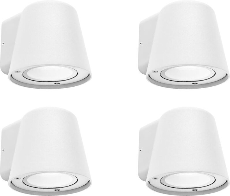 Forlight - Cone - 4 Apliques de Pared Exterior de 1 Foco GU10 con IP44 de Color Blanco