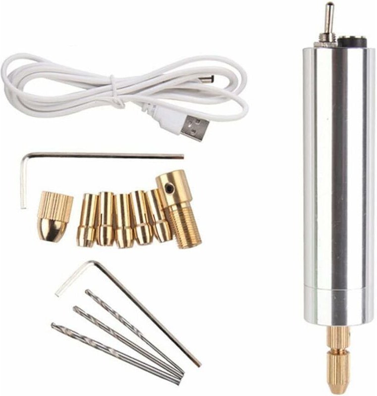 Mini-USB-wiederaufladbarer elektrischer Bohrer aus Harz - Kabelloser Gravierstift - Polierwerkzeug (0,5-3,2 mm)