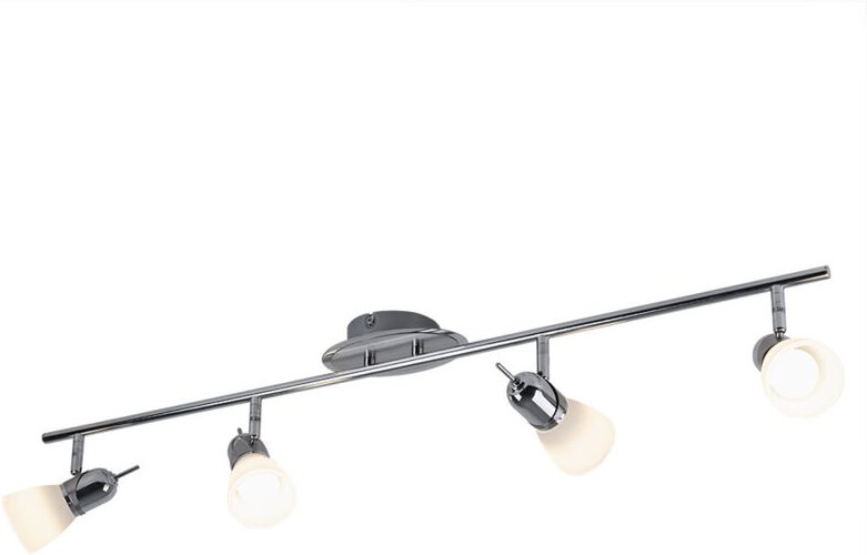 Deckenlampe Deckenleuchte Wohnzimmerlampe Deckenstrahler Küchenleuchte, bewegliche Strahler, Chrom Stahl gebürstet satin...