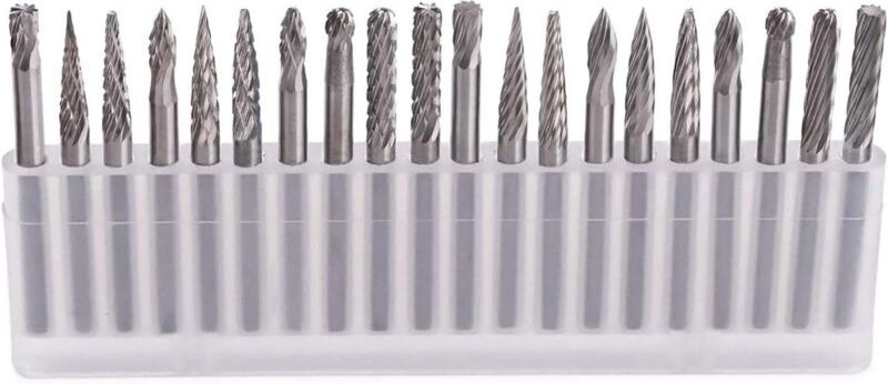 Rotationsfräser – 20 Stück Hartmetall-Rotationsfräser, Stahlbohrer, Diamantbohrer/Rotationswerkzeug mit 3-mm-Schaft/Heim...