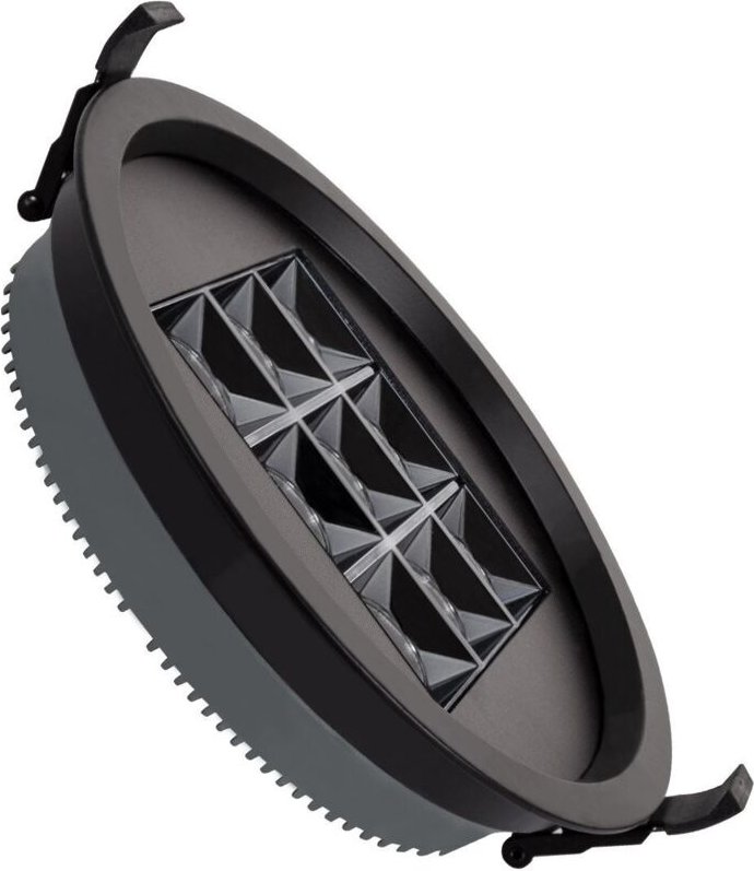 Efectoled - led Downlight Einbaustrahler 30W Rund aero UGR13 Ausschnitt ø 205 mm Schwarz 4000K Neutralweiß