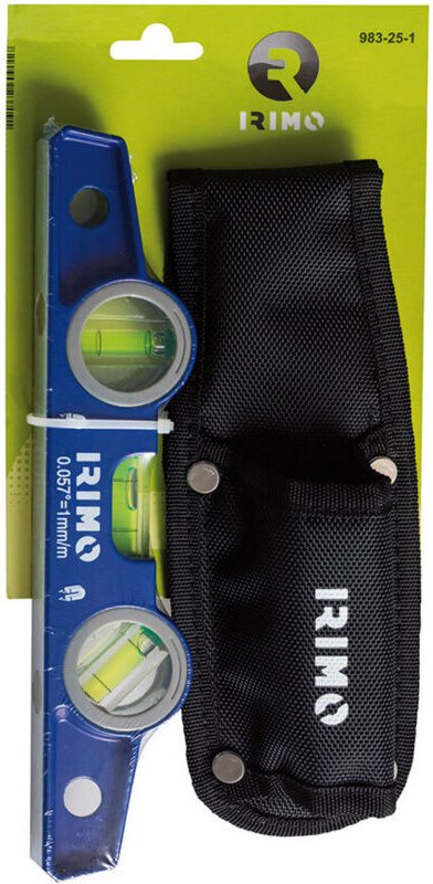 Irimo - Magnetische Aluminiumdruckguss-Festwasserwaage 250mm mit Tasche 983-25-1