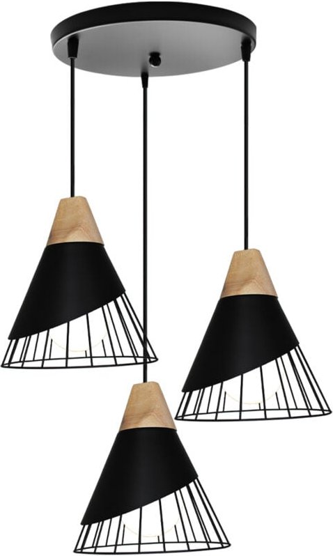 Thumbnail - Moderne Pendelleuchte, 3 Flammig Spirale Kronleuchter im Badminton-form, Industrielle Hängelampe mit Metall Lampenschirm...