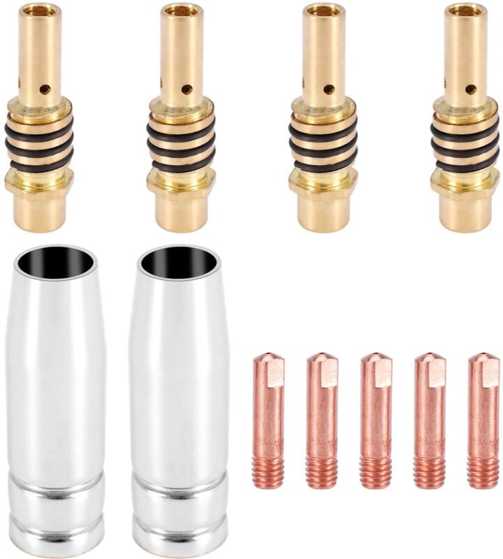 11 Teile / Satz Mig Schweiß Düse Schweißer Düsen Gold Spitzen Halter Tipps 0,040 Gas Diffusor Set Für Taschenlampen