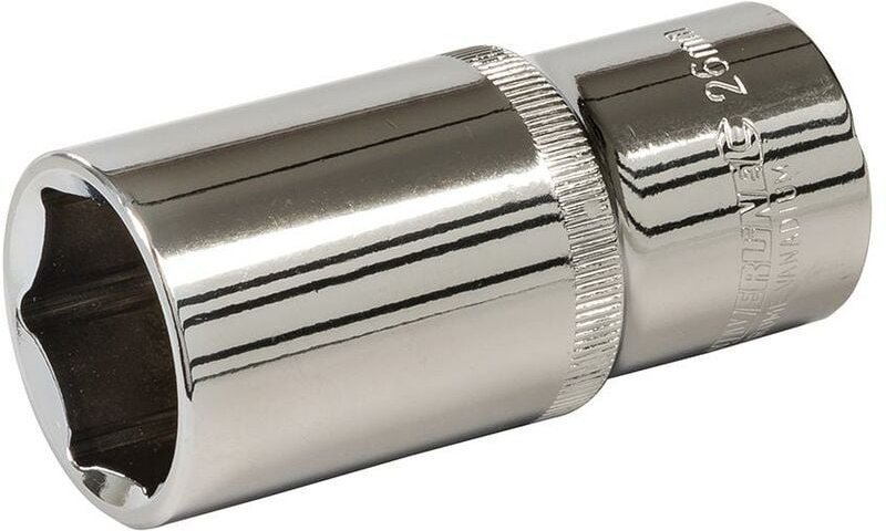 Silverline - Sechskant-Steckschlüsseleinsatz, lang, metrisch, 1/2-Zoll-Antrieb 26 mm