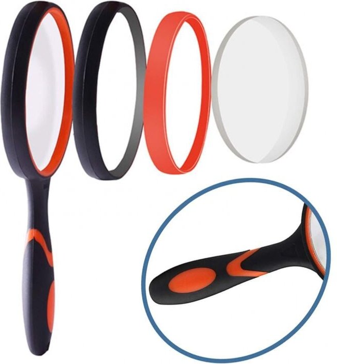 BEBUSINGOTO 10-fache Lupe für Kinder, 75-mm-Lupe, Lupe mit rutschfestem, weichem Gummigriff