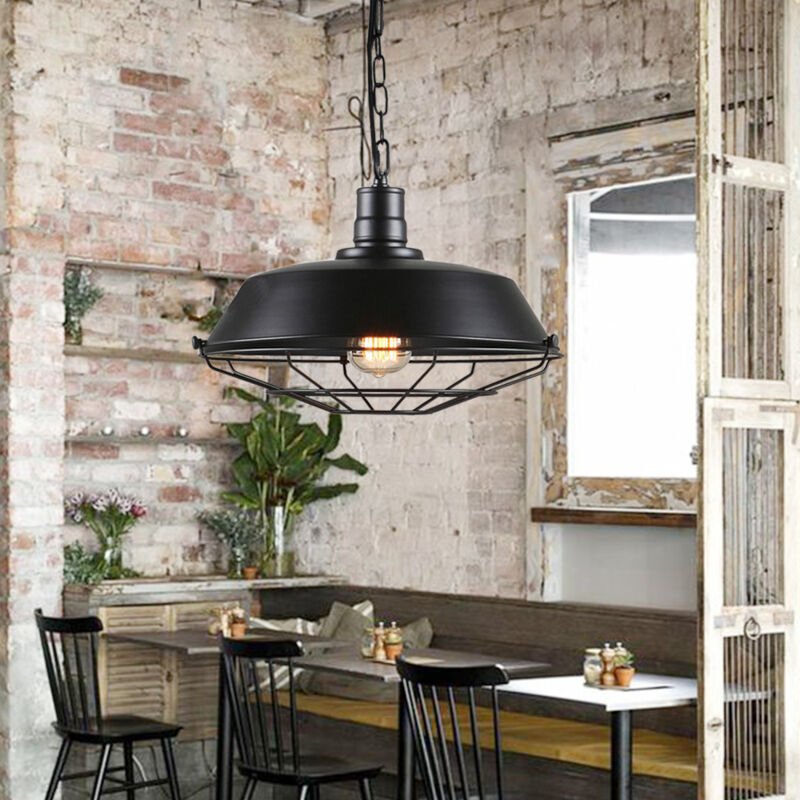 Pendelleuchte Vintage, Lampenschirm Aus Eisen, Hängelampe im Industrieller Stil, Retro Bronze Kronleuchter E27 Edison fü...